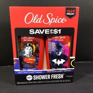 Old Spice Body Wash Superman Man of Tomorrow Batman Dark Knight Twin Pack 24 oz